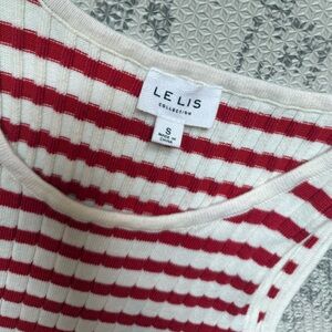 Red and White Striped Knit Dress
